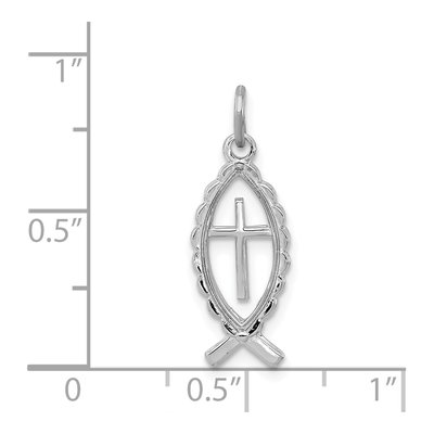 Sterling Silver Ichthus Fish Charm – view 5