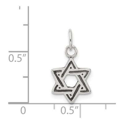 Sterling Silver Antiqued Star of David Charm – view 4