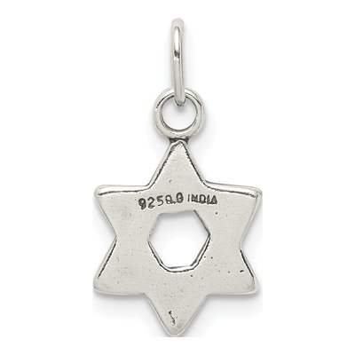 Sterling Silver Antiqued Star of David Charm – view 5