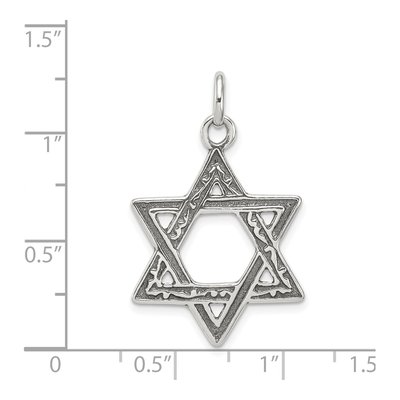 Sterling Silver Antiqued Star of David Charm – view 4