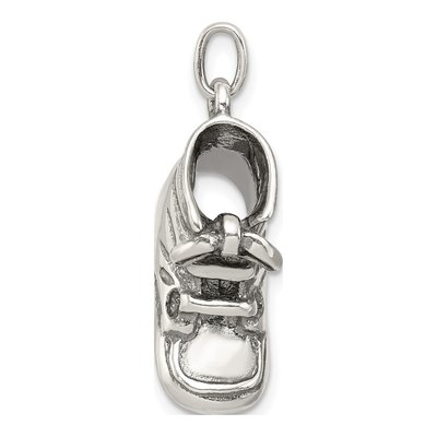 Sterling Silver Antiqued Baby Shoe Pendant – view 3