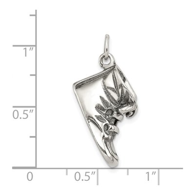 Sterling Silver Antiqued Baby Shoe Pendant – view 4