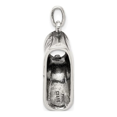 Sterling Silver Antiqued Baby Shoe Pendant – view 5