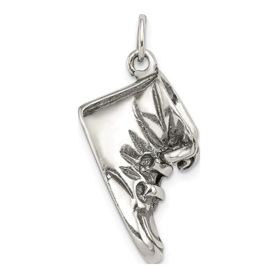 Sterling Silver Antiqued Baby Shoe Pendant