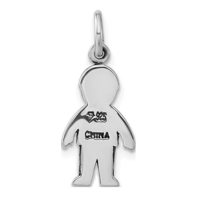 Sterling Silver Blue Enamel Boy Pendant – view 4