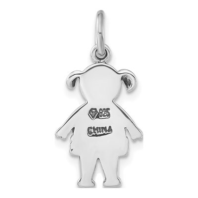 Sterling Silver Red & Black Enamel Girl Charm – view 4