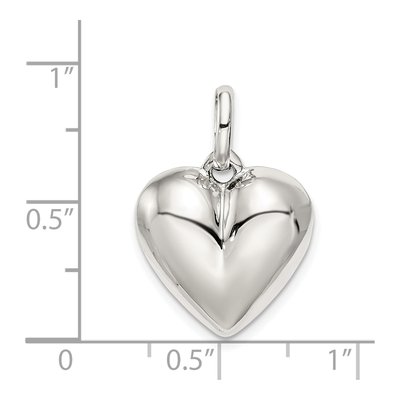 Sterling Silver Puffed Heart Pendant – view 4