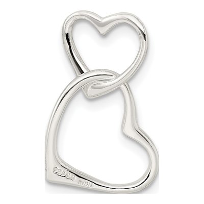 Sterling Silver Double Heart Pendant – view 4