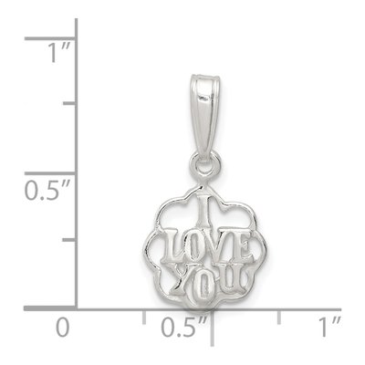 Sterling Silver I Love You Pendant – view 4