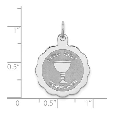 Sterling Silver First Communion Disc Charm – view 5