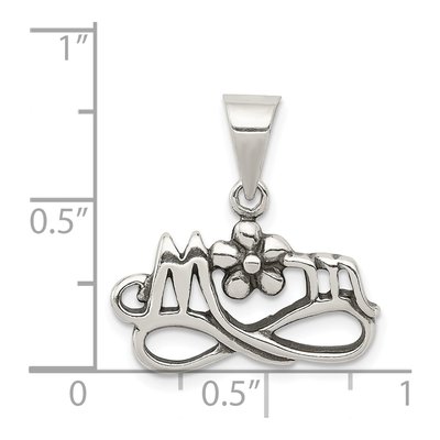 Sterling Silver Antiqued Mom Charm – view 4