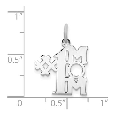 Sterling Silver Mom Number 1 Pendant – view 5