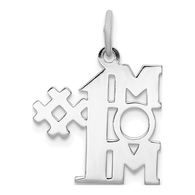 Sterling Silver Mom Number 1 Pendant