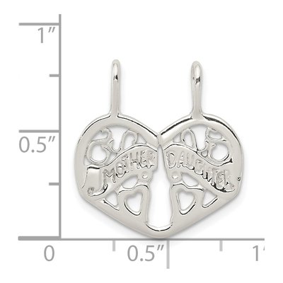 Sterling Silver Mother Daughter Heart Pendant – view 4