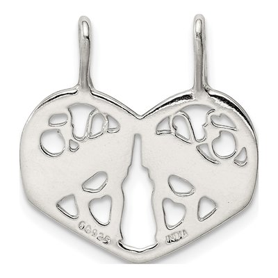 Sterling Silver Mother Daughter Heart Pendant – view 5