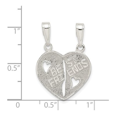 Sterling Silver Best Friends Heart Set Pendant – view 4