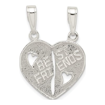 Sterling Silver Best Friends Heart Set Pendant