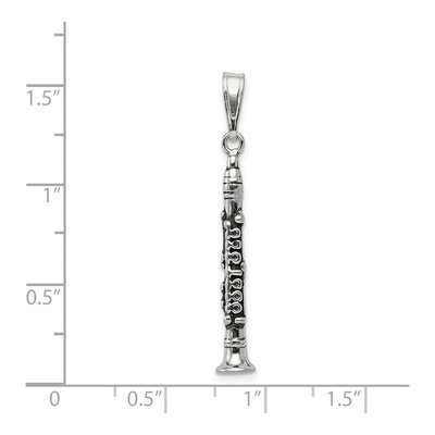 Sterling Silver Antiqued Clarinet Charm – view 4