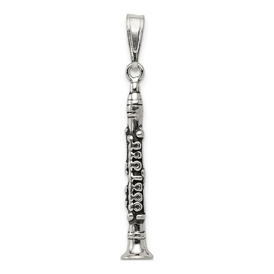Sterling Silver Antiqued Clarinet Charm