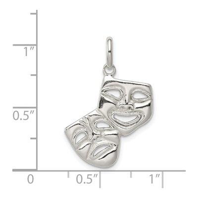 Sterling Silver Comedy Tragedy Pendant – view 4