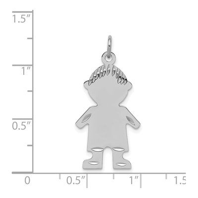 Sterling Silver Boy Disc Charm – view 4