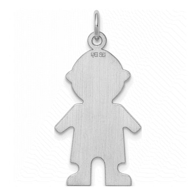 Sterling Silver Boy Disc Charm – view 5