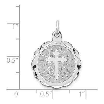Sterling Silver Cross Disc Pendant – view 4