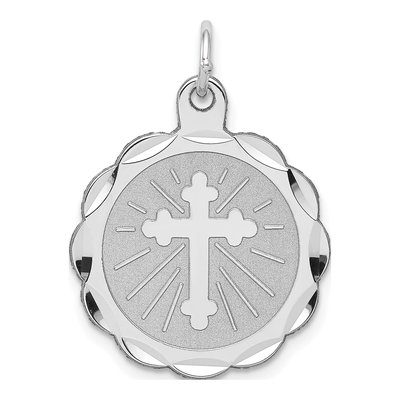 Sterling Silver Cross Disc Pendant