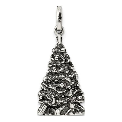 Sterling Silver Antiqued Christmas Tree Charm – view 5