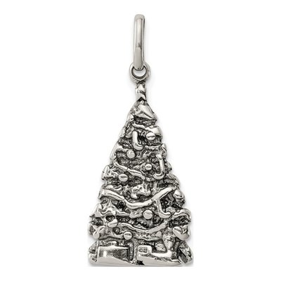 Sterling Silver Antiqued Christmas Tree Charm