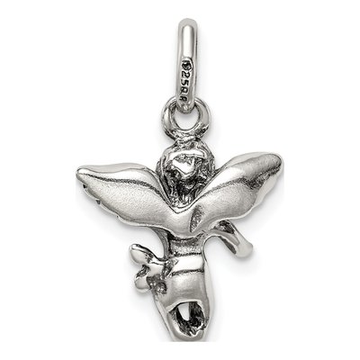 Sterling Silver Antiqued Angel Pendant – view 5