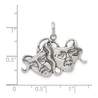 Sterling Silver Comedy Tragedy Pendant – view 4