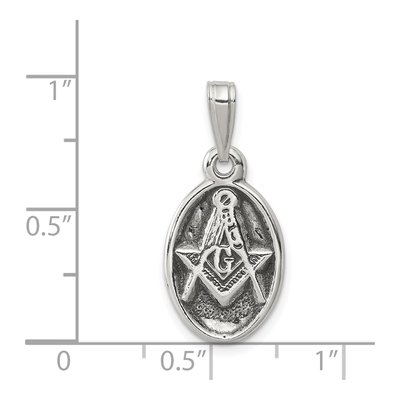 Sterling Silver Antiqued Masonic Pendant – view 4