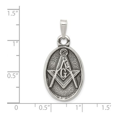 Sterling Silver Antiqued Masonic Pendant – view 4