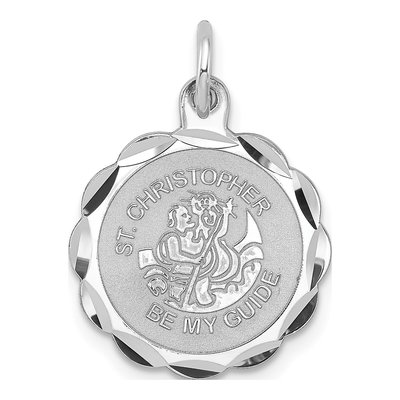 Sterling Silver St Christopher Medal Charm