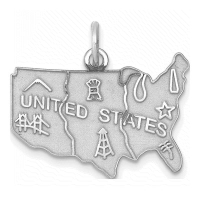 Sterling Silver United States Pendant