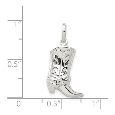 Sterling Silver Cowboy Boot Pendant – view 4