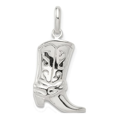 Sterling Silver Cowboy Boot Pendant