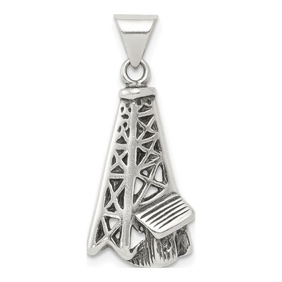 Sterling Silver Oil Derrick Pendant