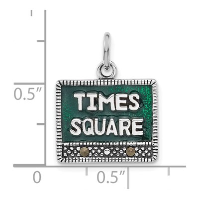 Sterling Silver Times Square Marcasite Charm – view 3