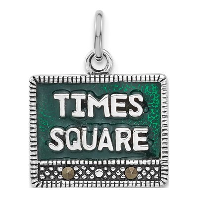 Sterling Silver Times Square Marcasite Charm