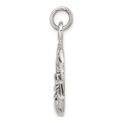 Sterling Silver Antiqued Claddagh Pendant – view 3