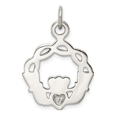 Sterling Silver Antiqued Claddagh Pendant – view 5
