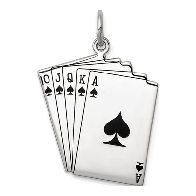 Sterling Silver Playing Cards Pendant