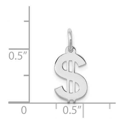 Sterling Silver Dollar Sign Pendant – view 4