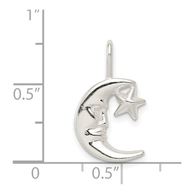 Sterling Silver Moon Star Pendant – view 4