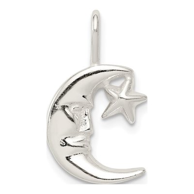 Sterling Silver Moon Star Pendant