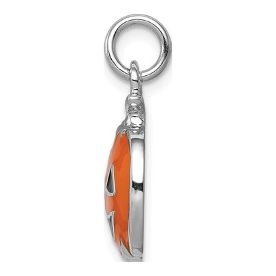 Sterling Silver Orange Jack-O-Lantern Charm – view 3
