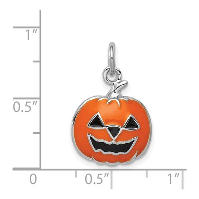 Sterling Silver Orange Jack-O-Lantern Charm – view 5