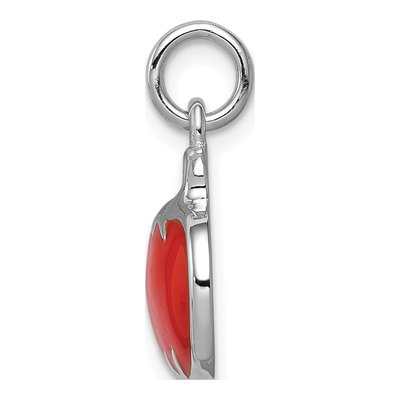 Sterling Silver Orange Enamel Pumpkin Charm – view 3